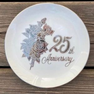 VINTAGE NORCREST 25th ANNIVERSARY DECOR DISPLAY PLATE